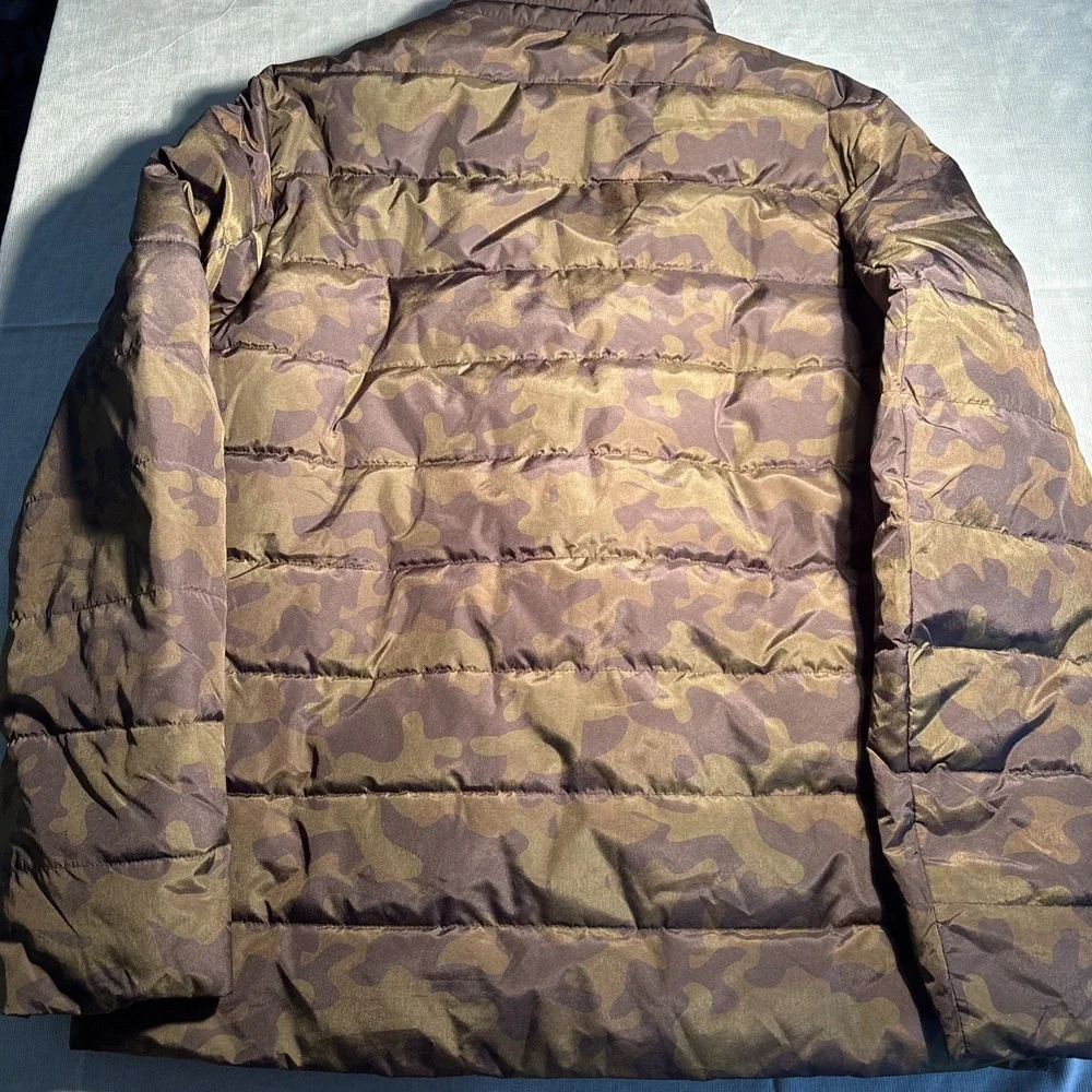 Weatherproof Mens Camo Puffer Jacket Green Camouflage Insulated Full Zip Large